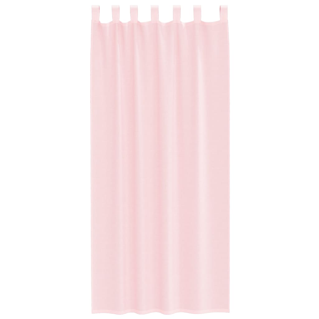 voile-gardiner med løkker 2 stk. 140x245 cm lyserød
