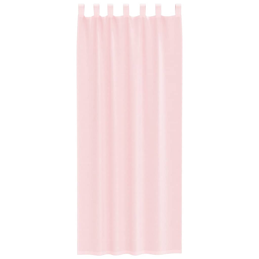 voile-gardiner med løkker 2 stk. 140x260 cm lyserød
