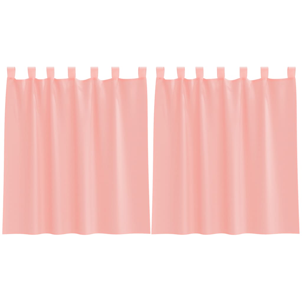 voile-gardiner med løkker 2 stk. 140x140 cm lyserød