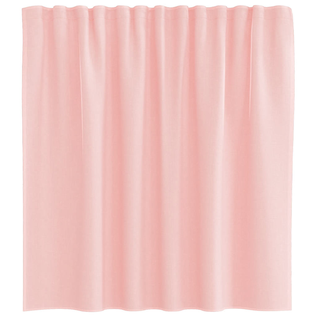 voile-gardiner med løkker 2 stk. 140x140 cm lyserød