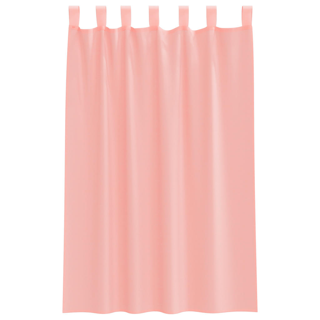 voile-gardiner med løkker 2 stk. 140x175 cm lyserød
