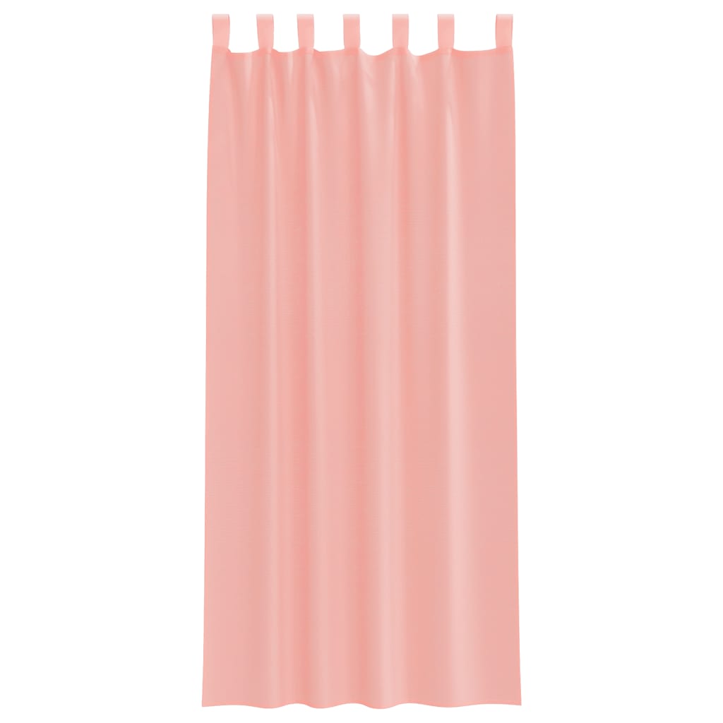 voile-gardiner med løkker 2 stk. 140x225 cm lyserød