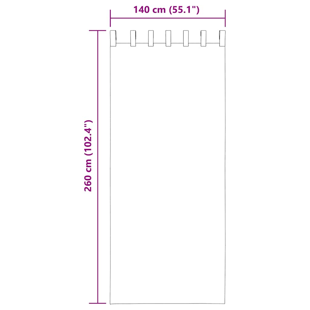 voile-gardiner med løkker 2 stk. 140x260 cm lyserød