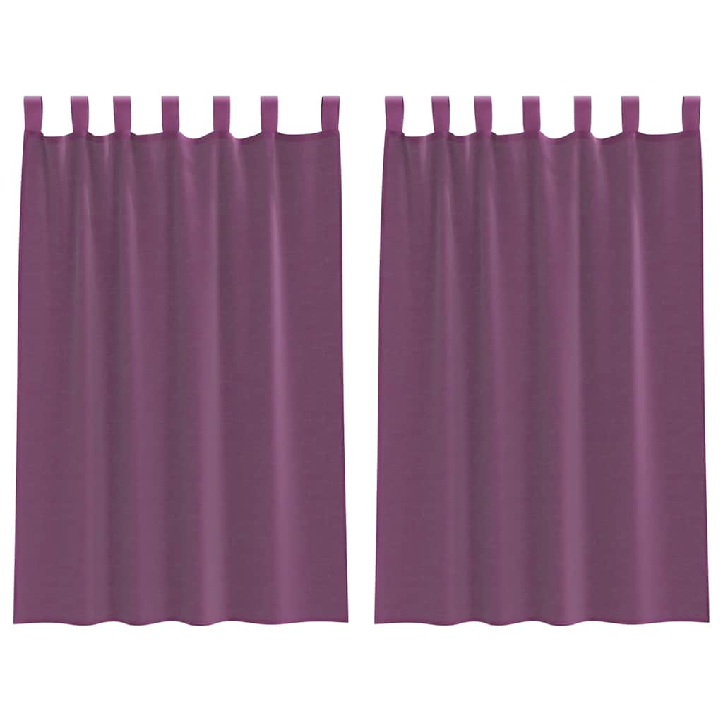 voile-gardiner med løkker 2 stk. 140x175 cm lilla