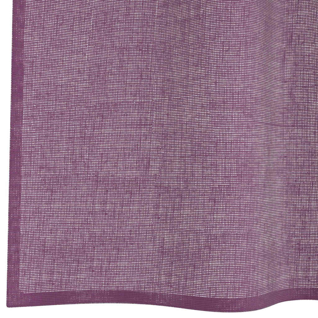 voile-gardiner med løkker 2 stk. 140x225 cm lilla