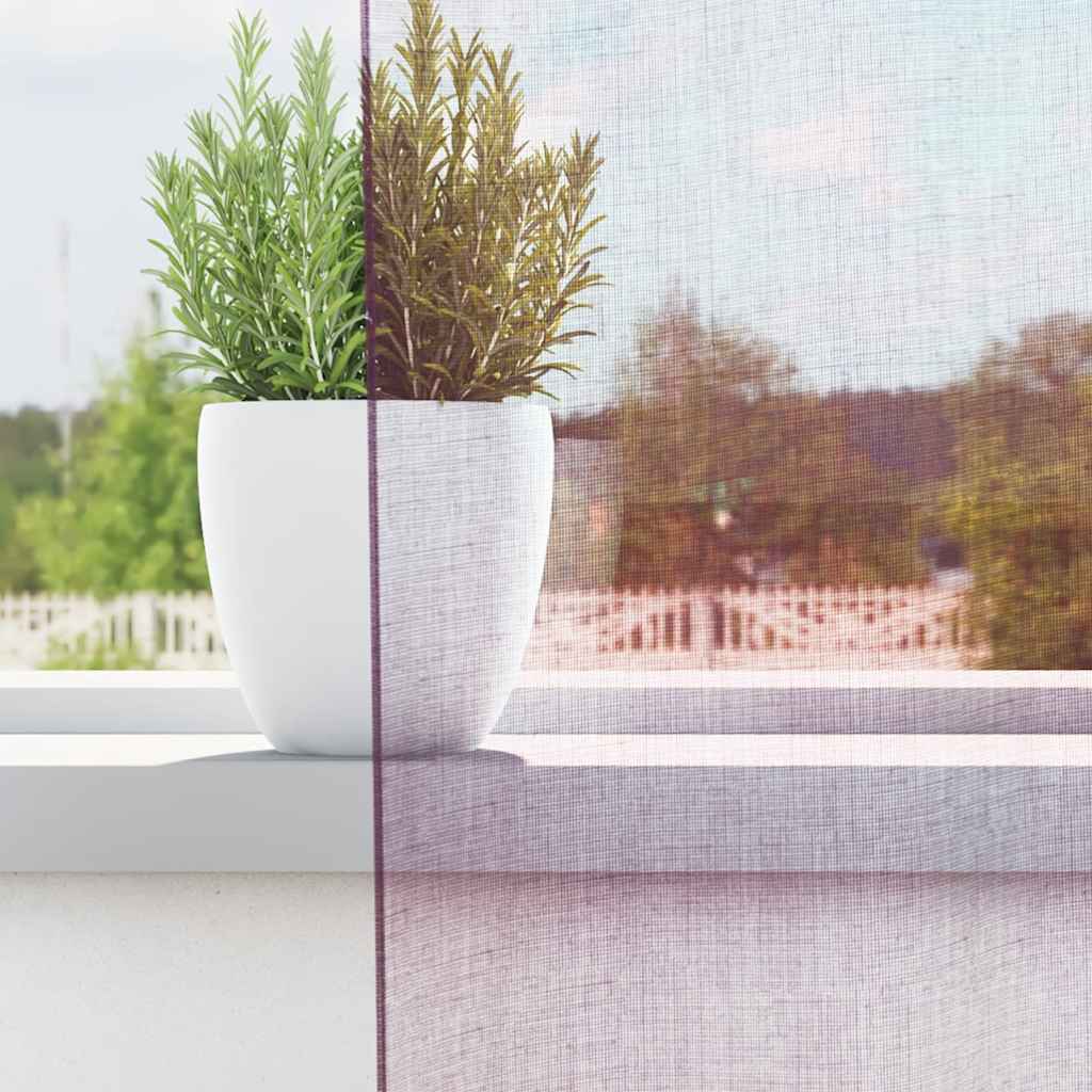 voile-gardiner med løkker 2 stk. 140x260 cm lilla