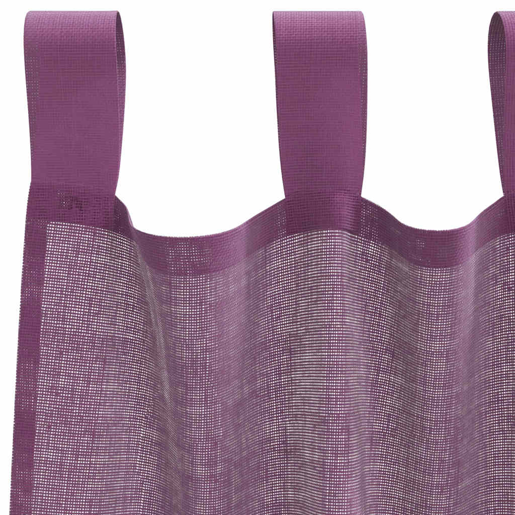 voile-gardiner med løkker 2 stk. 140x260 cm lilla