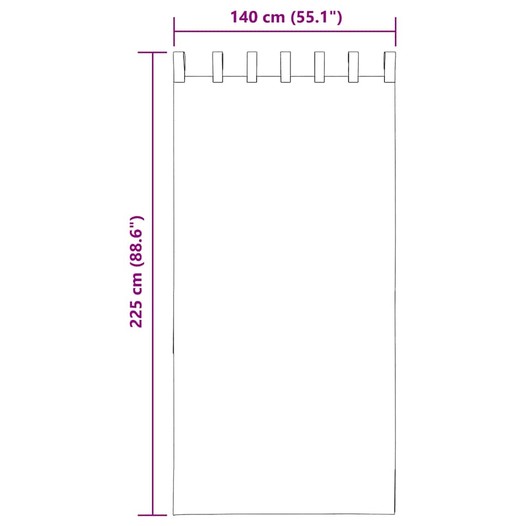 voile-gardiner med løkker 2 stk. 140x225 cm lysegrå