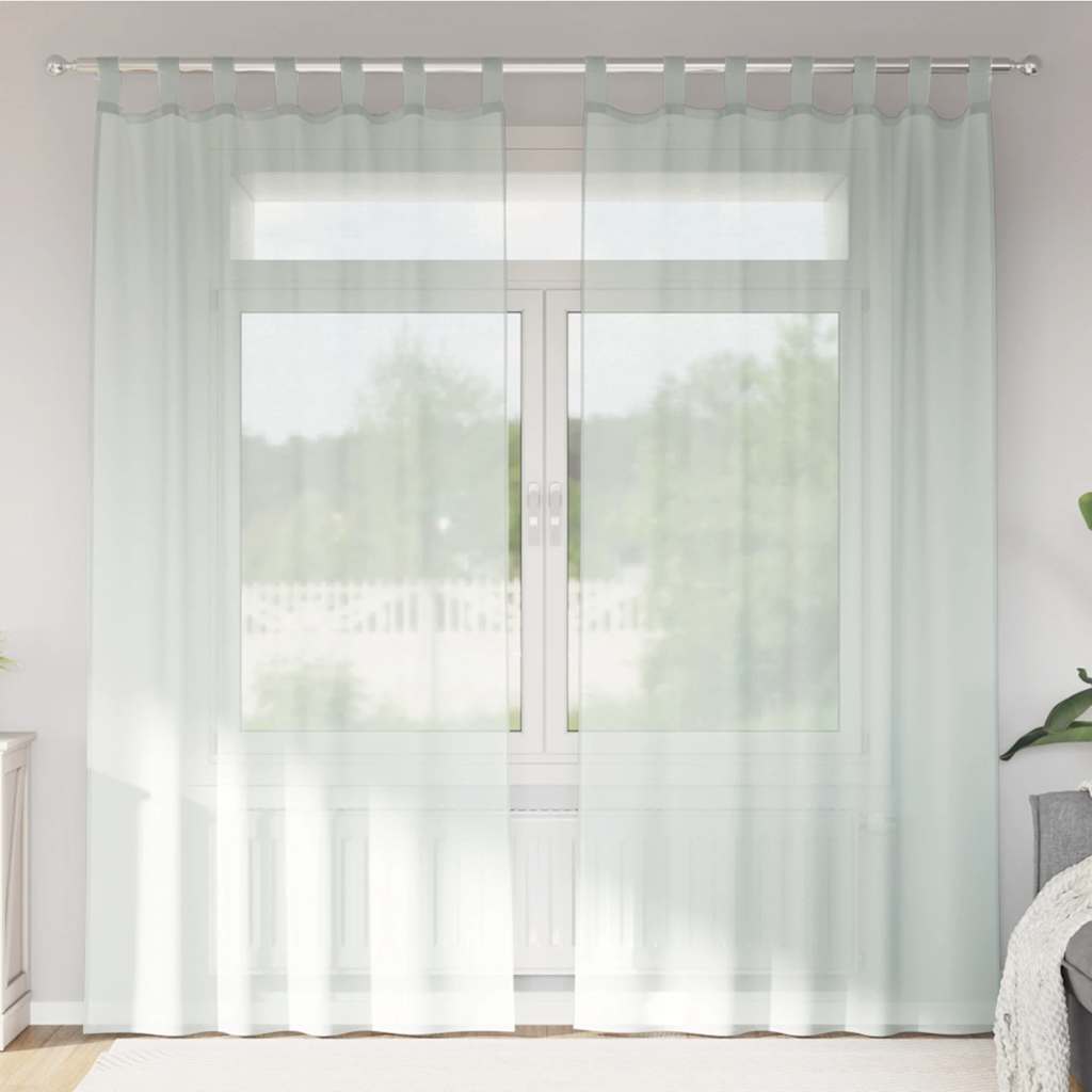 voile-gardiner med løkker 2 stk. 140x225 cm lysegrå