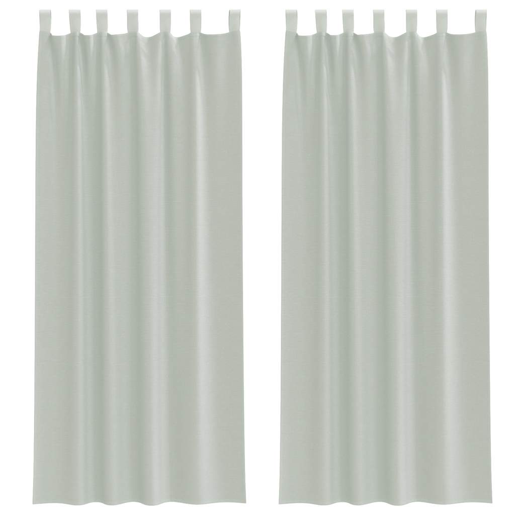 voile-gardiner med løkker 2 stk. 140x260 cm lysegrå