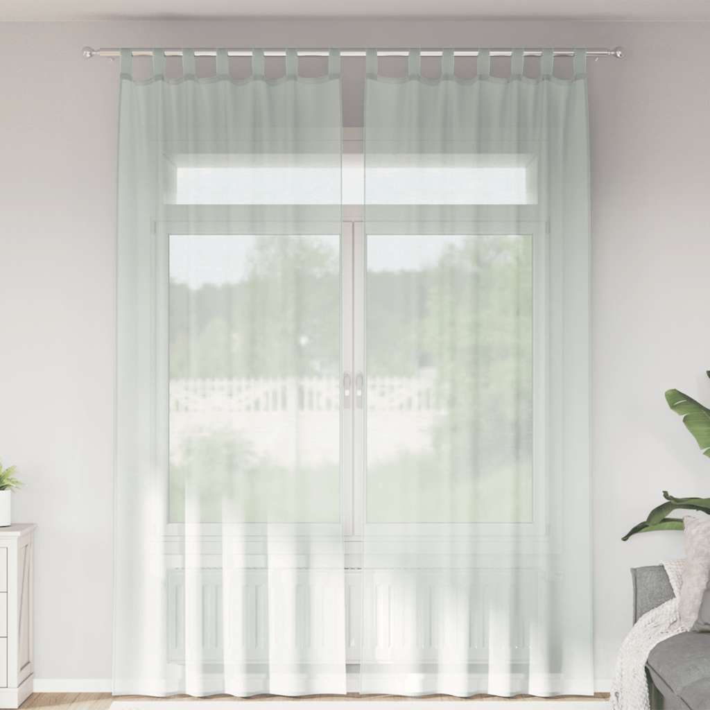 voile-gardiner med løkker 2 stk. 140x260 cm lysegrå