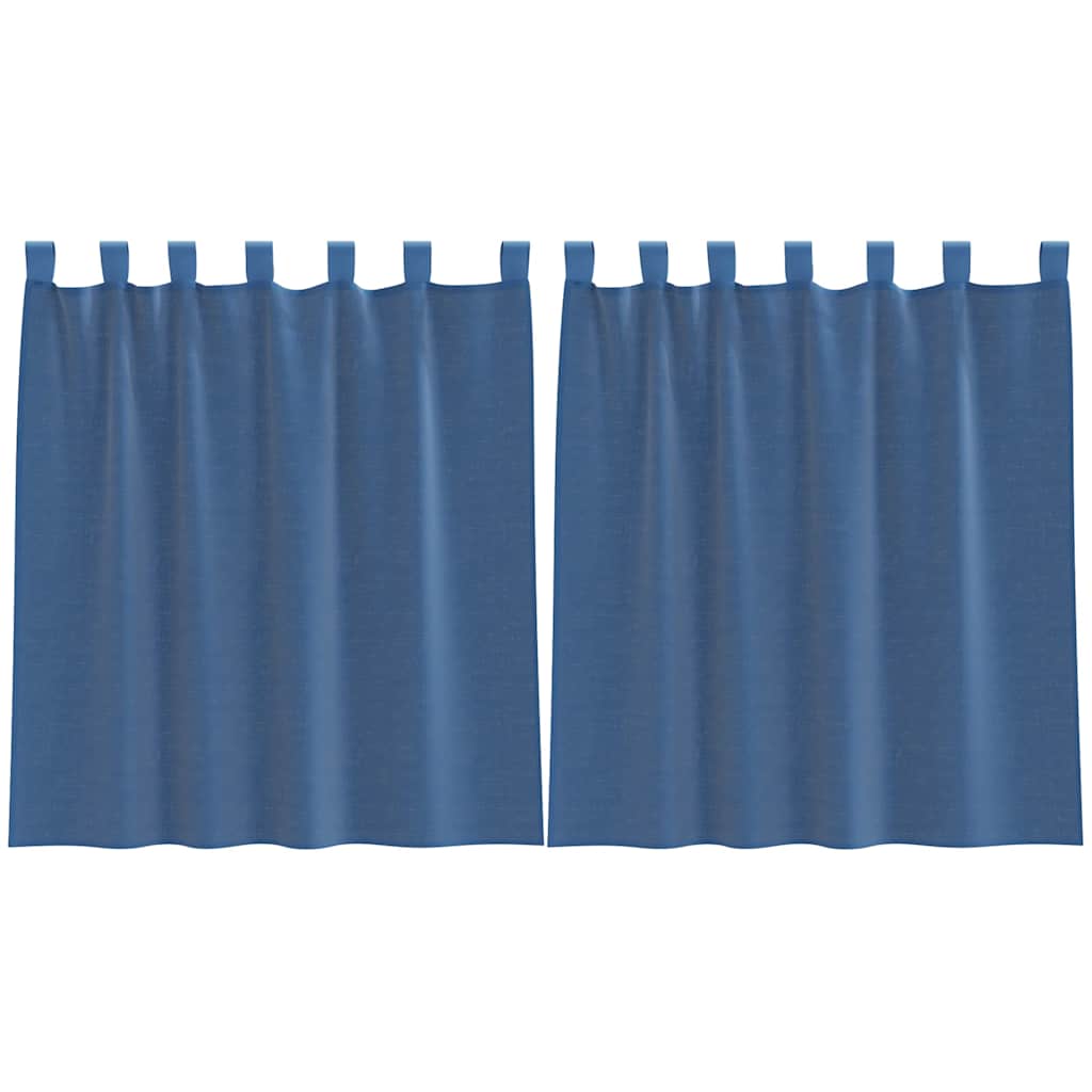 voile-gardiner med løkker 2 stk. 140x140 cm kongeblå