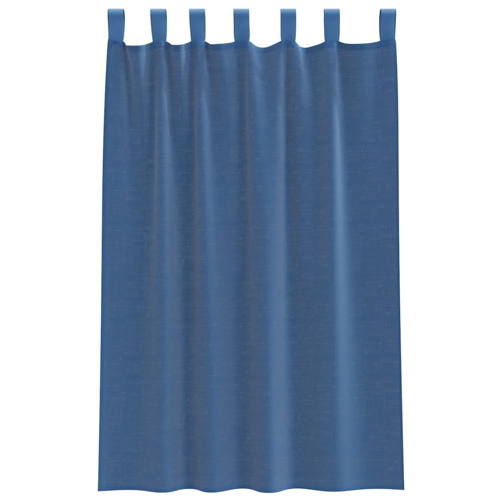 voile-gardiner med løkker 2 stk. 140x175 cm kongeblå