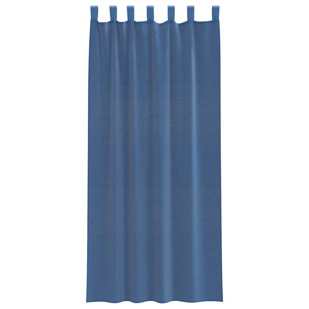 voile-gardiner med løkker 2 stk. 140x245 cm kongeblå