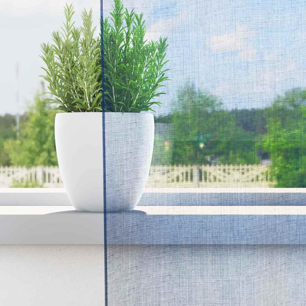 voile-gardiner med løkker 2 stk. 140x260 cm kongeblå