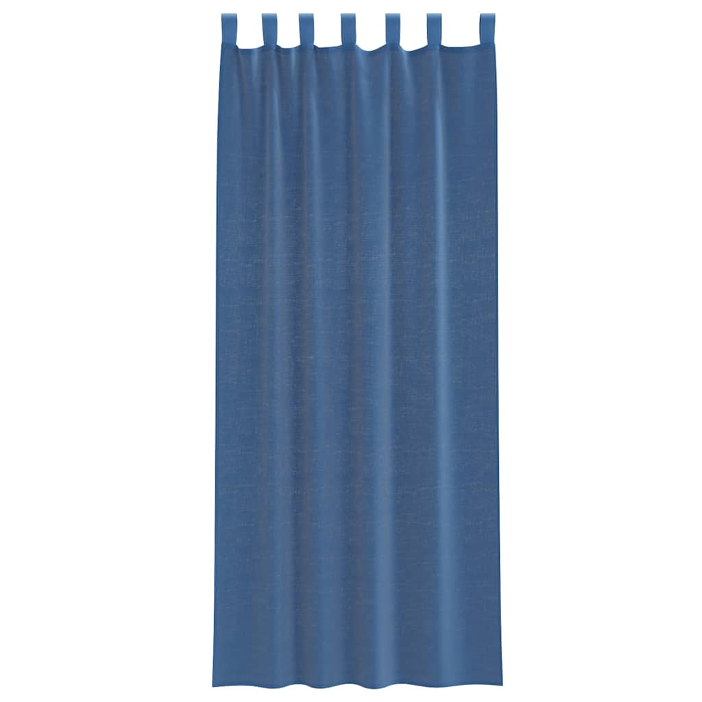 voile-gardiner med løkker 2 stk. 140x260 cm kongeblå