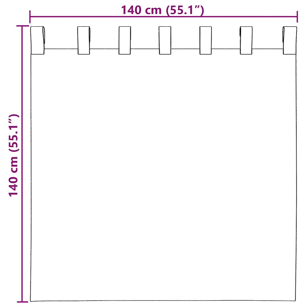voile-gardiner med løkker 2 stk. 140x140 cm sandfarvet