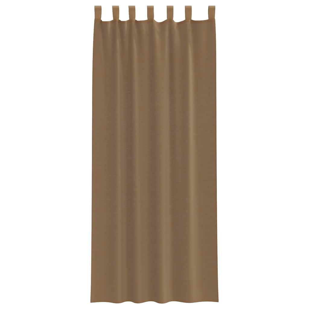 voile-gardiner med løkker 2 stk. 140x260 cm lysebrun