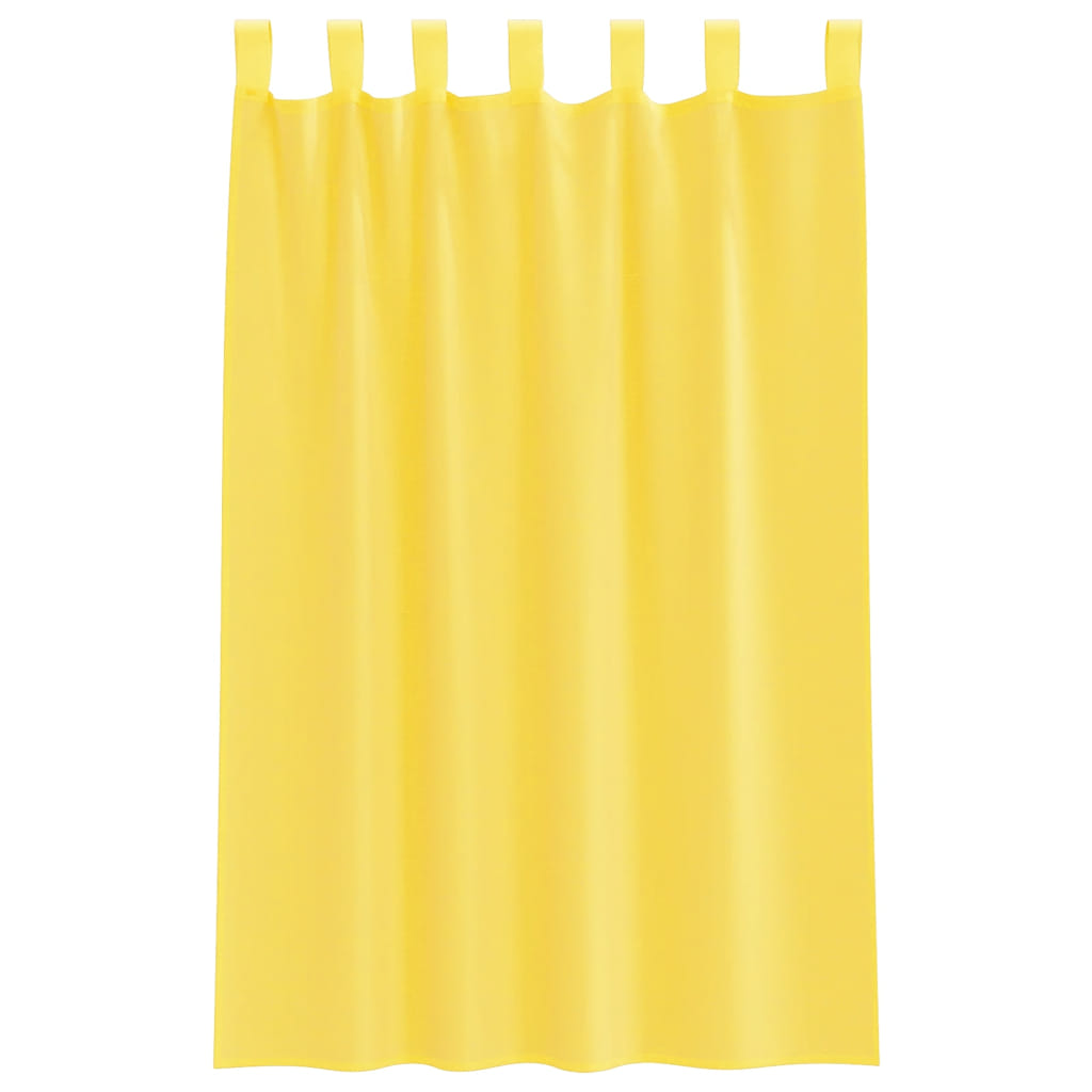 voile-gardiner med løkker 2 stk. 140x175 cm gul