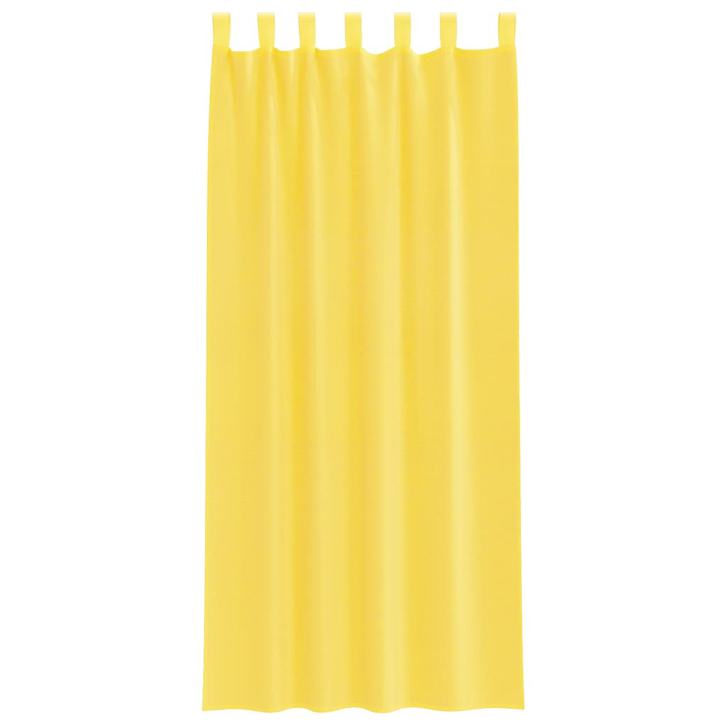 voile-gardiner med løkker 2 stk. 140x245 cm gul