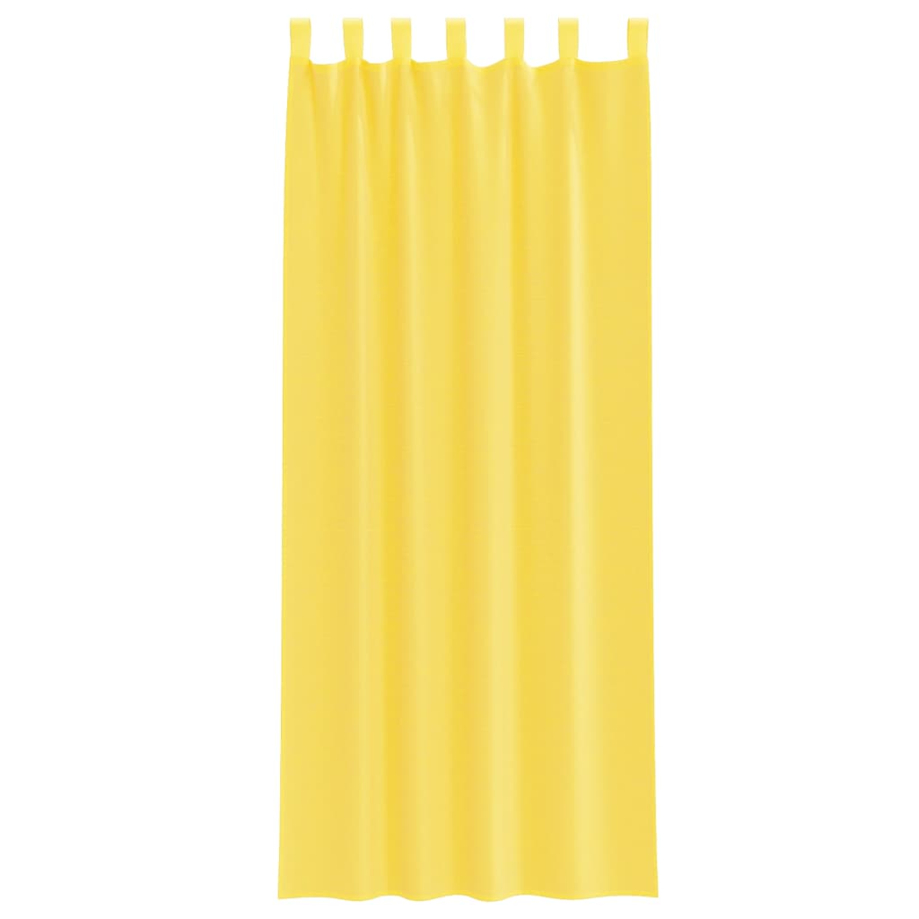 voile-gardiner med løkker 2 stk. 140x260 cm gul