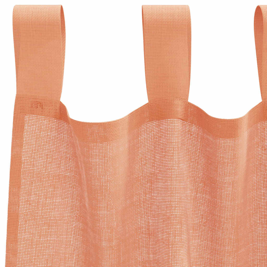 voile-gardiner med løkker 2 stk. 140x140 cm terrakottafarvet