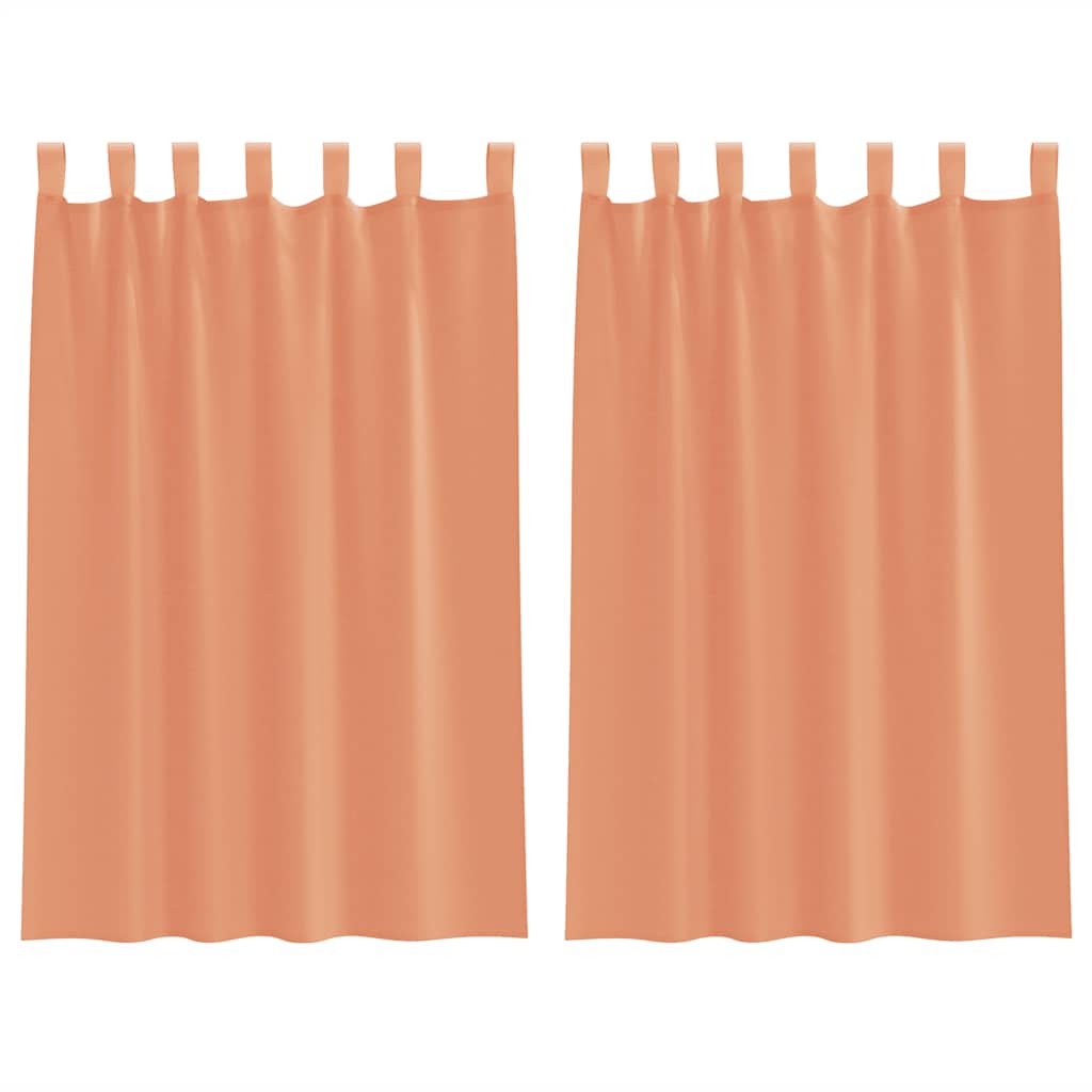 voile-gardiner med løkker 2 stk. 140x175 cm terrakottafarvet
