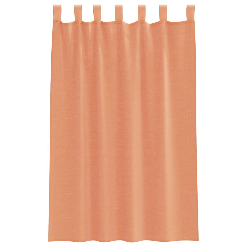 voile-gardiner med løkker 2 stk. 140x175 cm terrakottafarvet