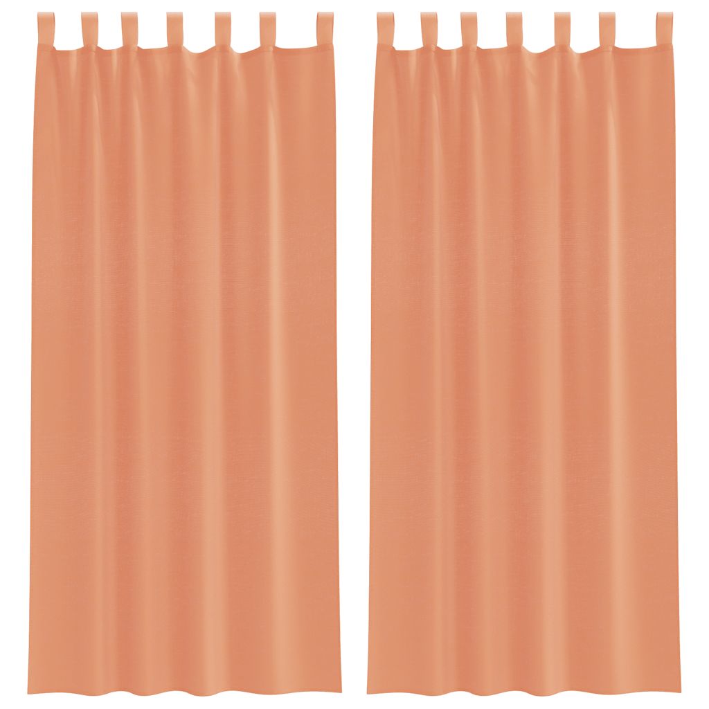 voile-gardiner med løkker 2 stk. 140x225 cm terrakottafarvet