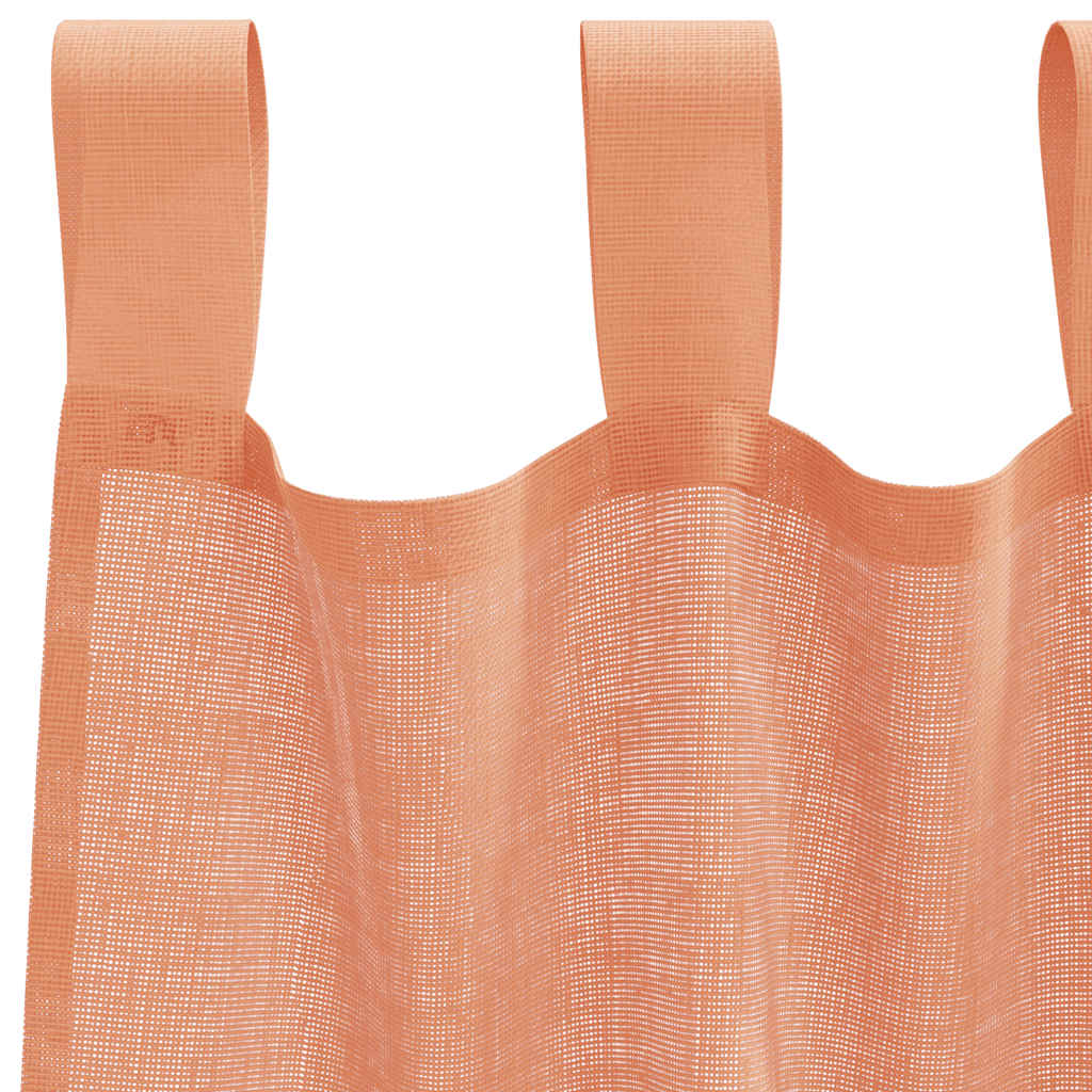 voile-gardiner med løkker 2 stk. 140x225 cm terrakottafarvet