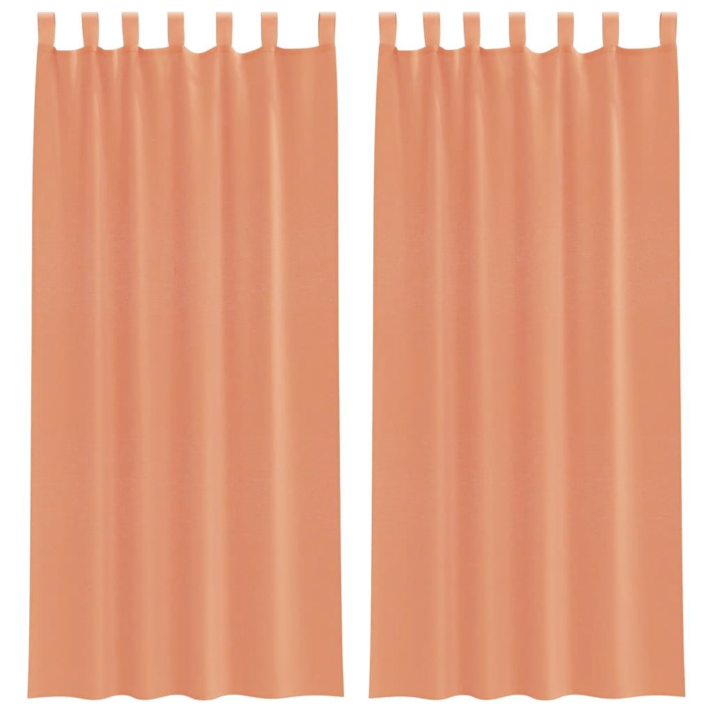 voile-gardiner med løkker 2 stk. 140x245 cm terrakottafarvet