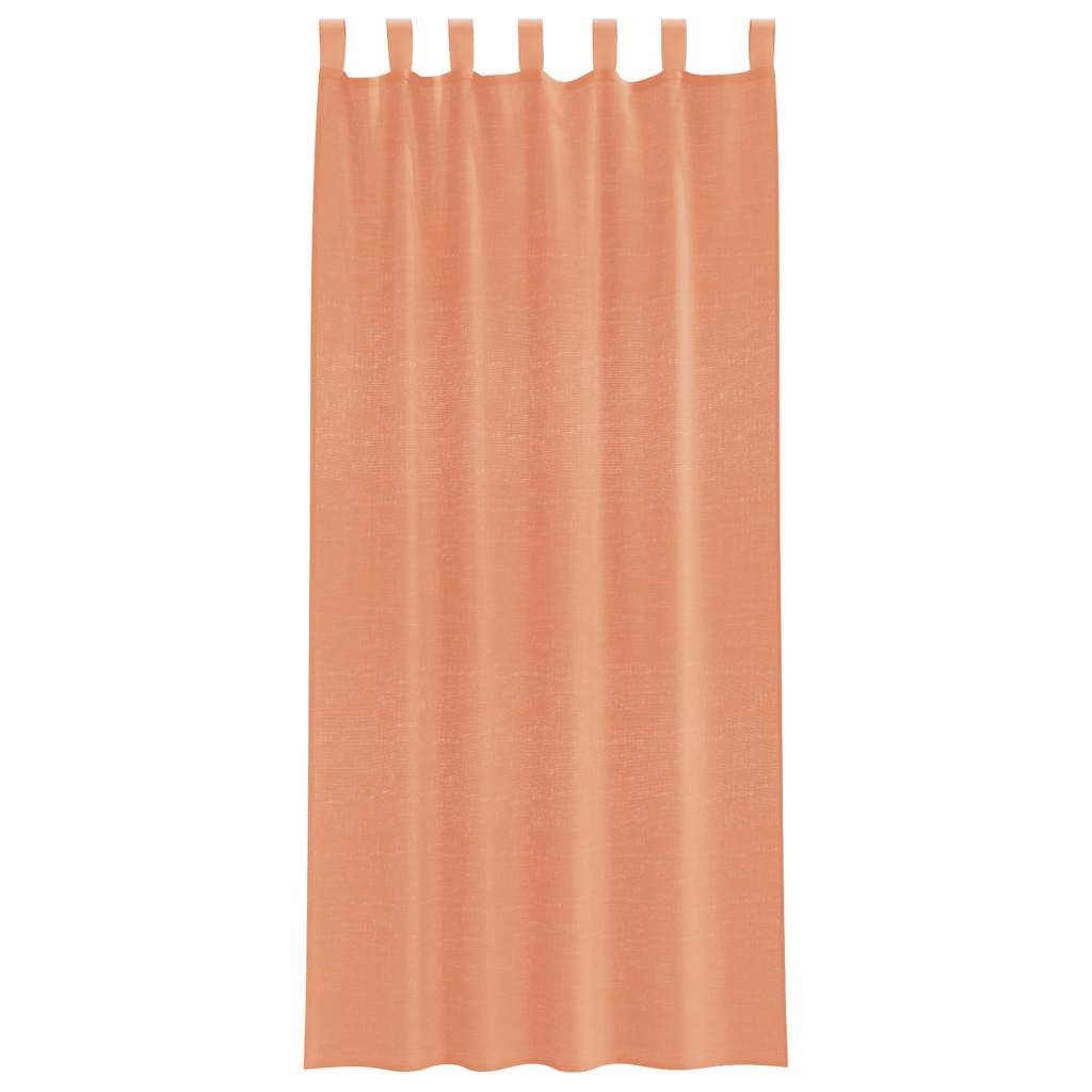 voile-gardiner med løkker 2 stk. 140x245 cm terrakottafarvet