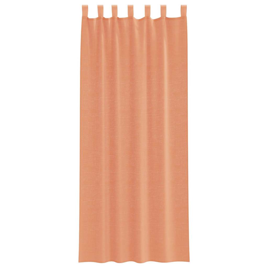voile-gardiner med løkker 2 stk. 140x260 cm terrakottafarvet