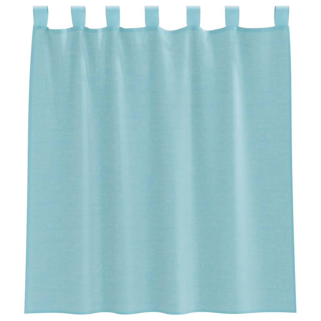 voile-gardiner med løkker 2 stk. 140x140 cm turkis