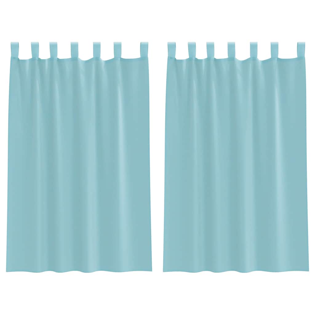 voile-gardiner med løkker 2 stk. 140x175 cm turkis