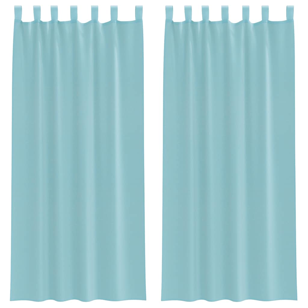 voile-gardiner med løkker 2 stk. 140x225 cm turkis