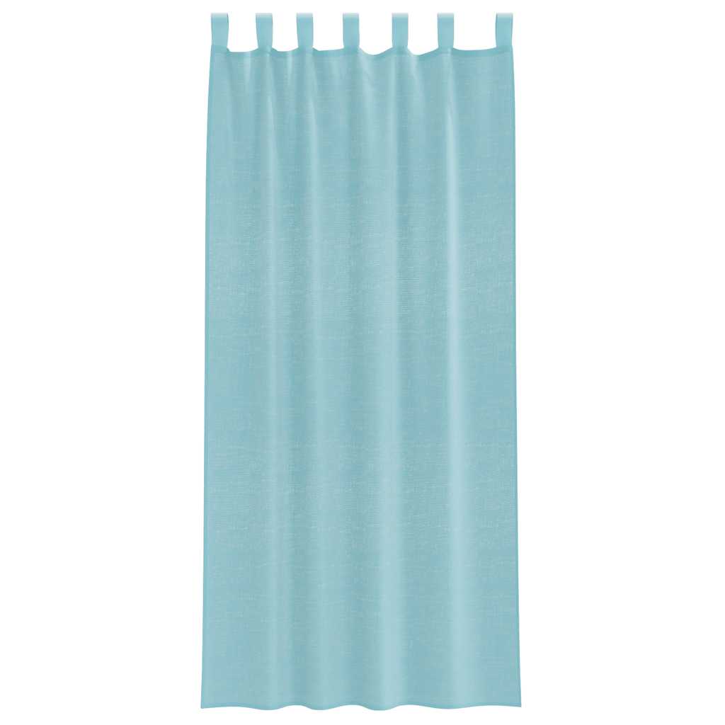 voile-gardiner med løkker 2 stk. 140x225 cm turkis