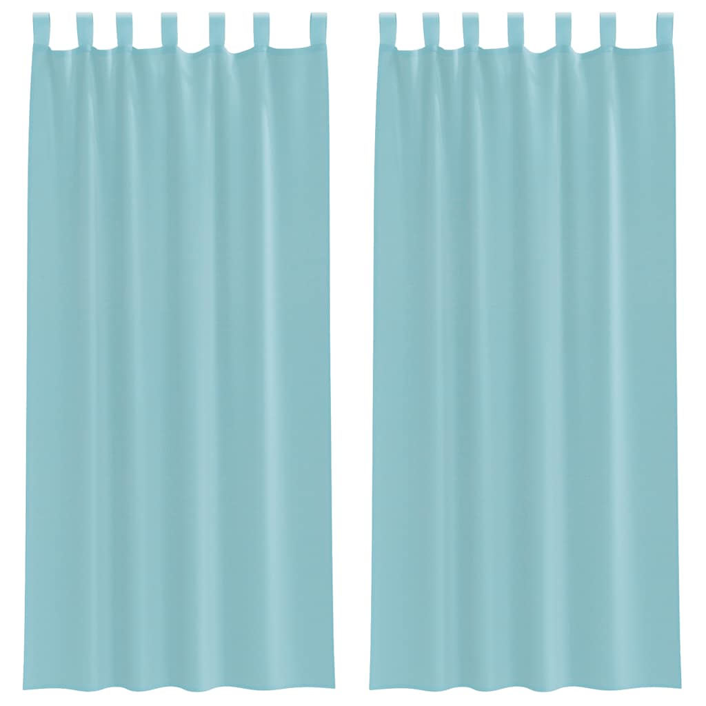 voile-gardiner med løkker 2 stk. 140x245 cm turkis
