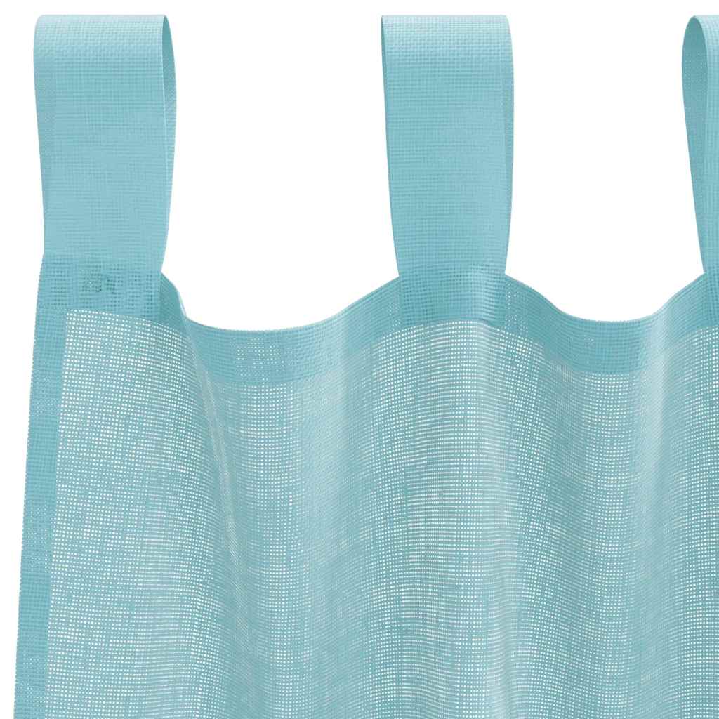 voile-gardiner med løkker 2 stk. 140x245 cm turkis