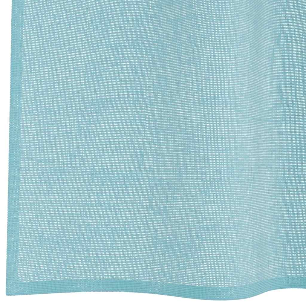voile-gardiner med løkker 2 stk. 140x245 cm turkis