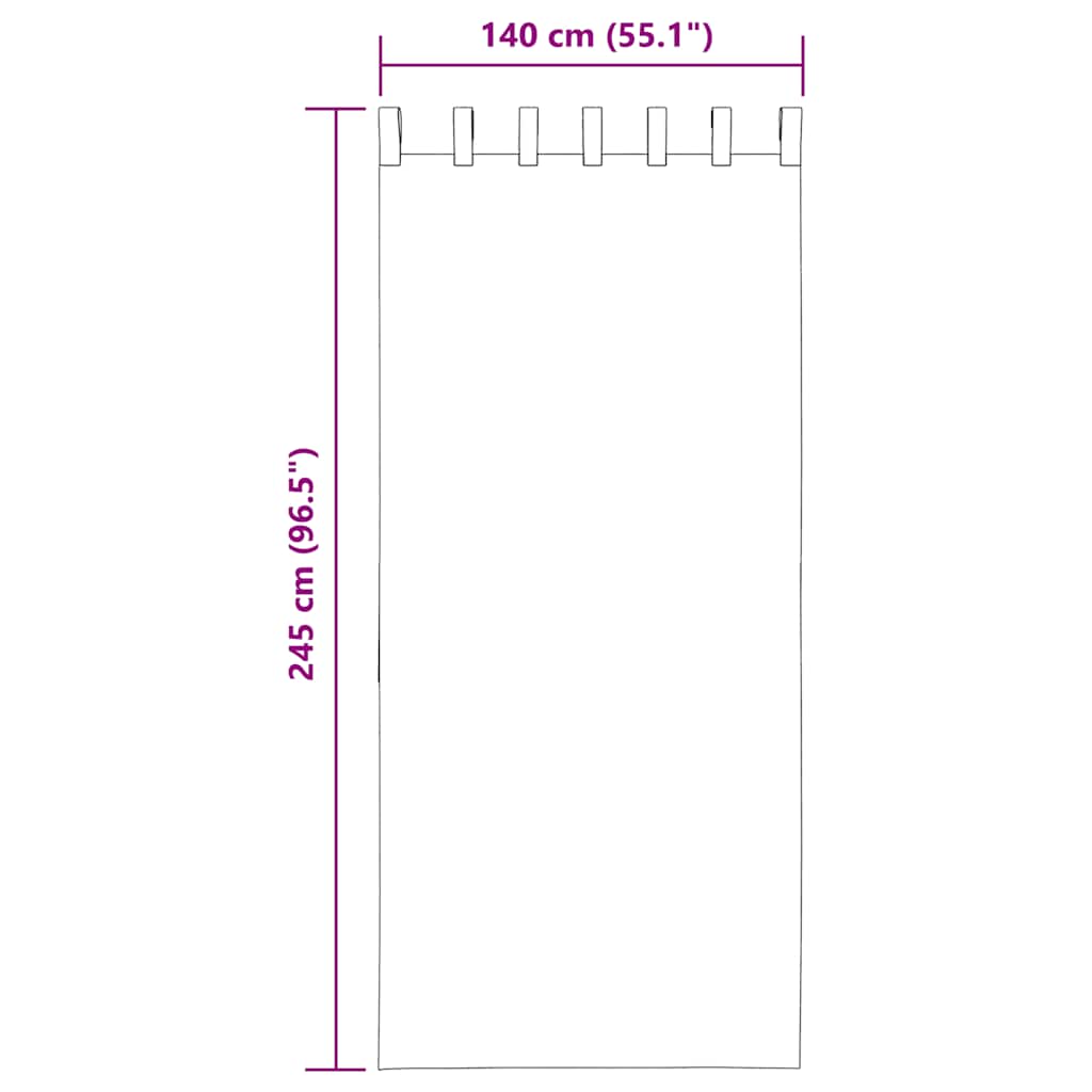 voile-gardiner med løkker 2 stk. 140x245 cm turkis