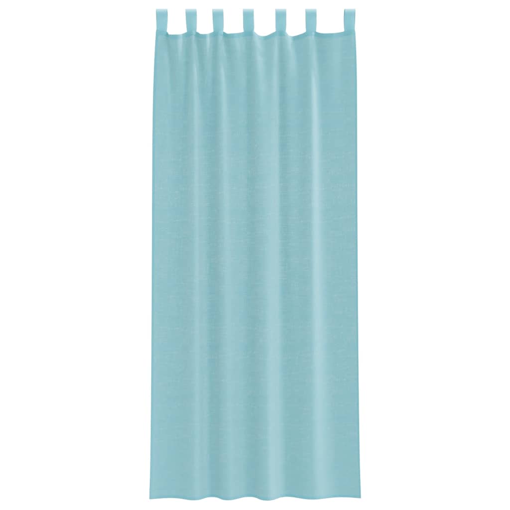 voile-gardiner med løkker 2 stk. 140x260 cm turkis