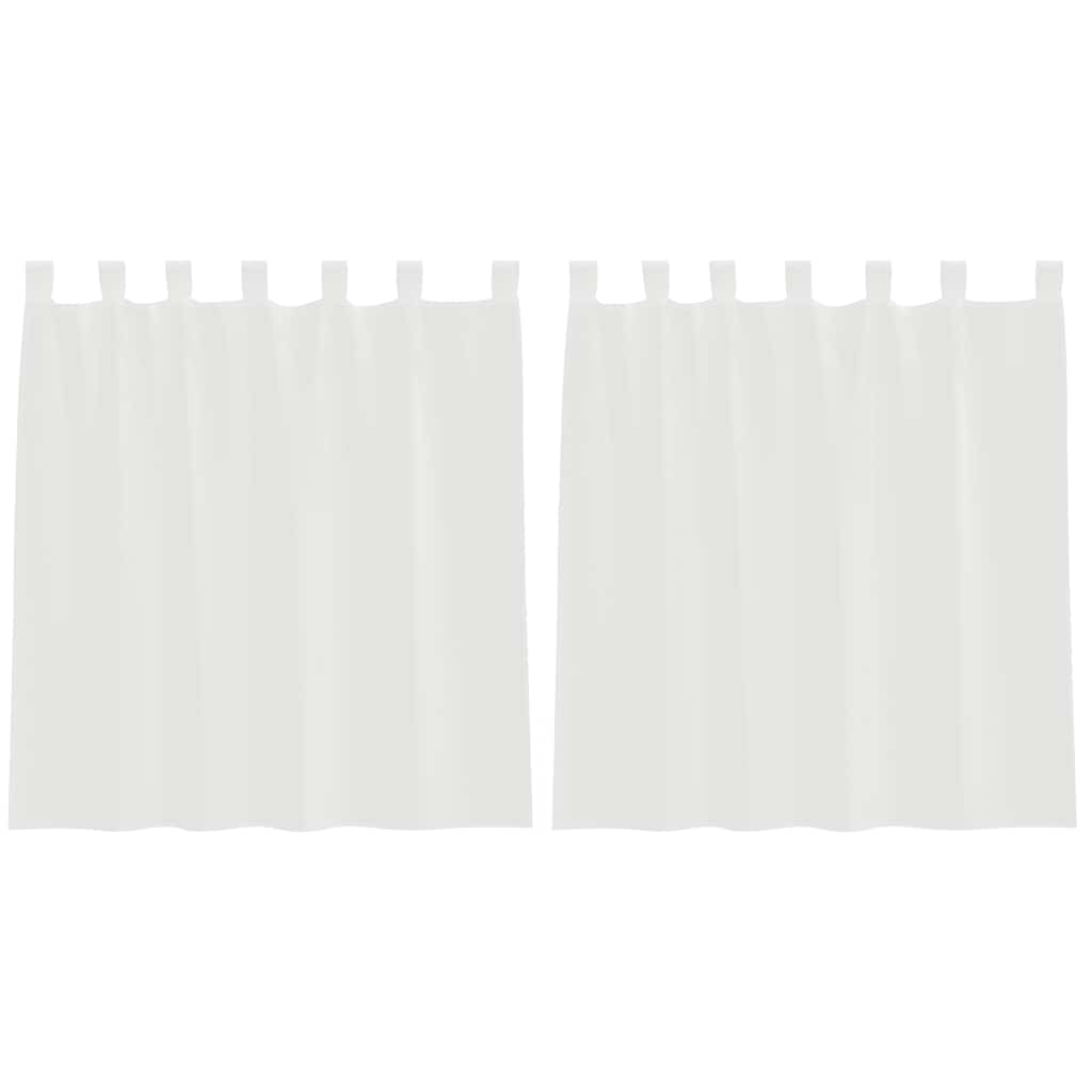 voile-gardiner med løkker 2 stk. 140x140 cm hvid