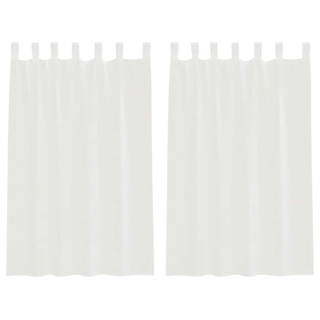 voile-gardiner med løkker 2 stk. 140x175 cm hvid
