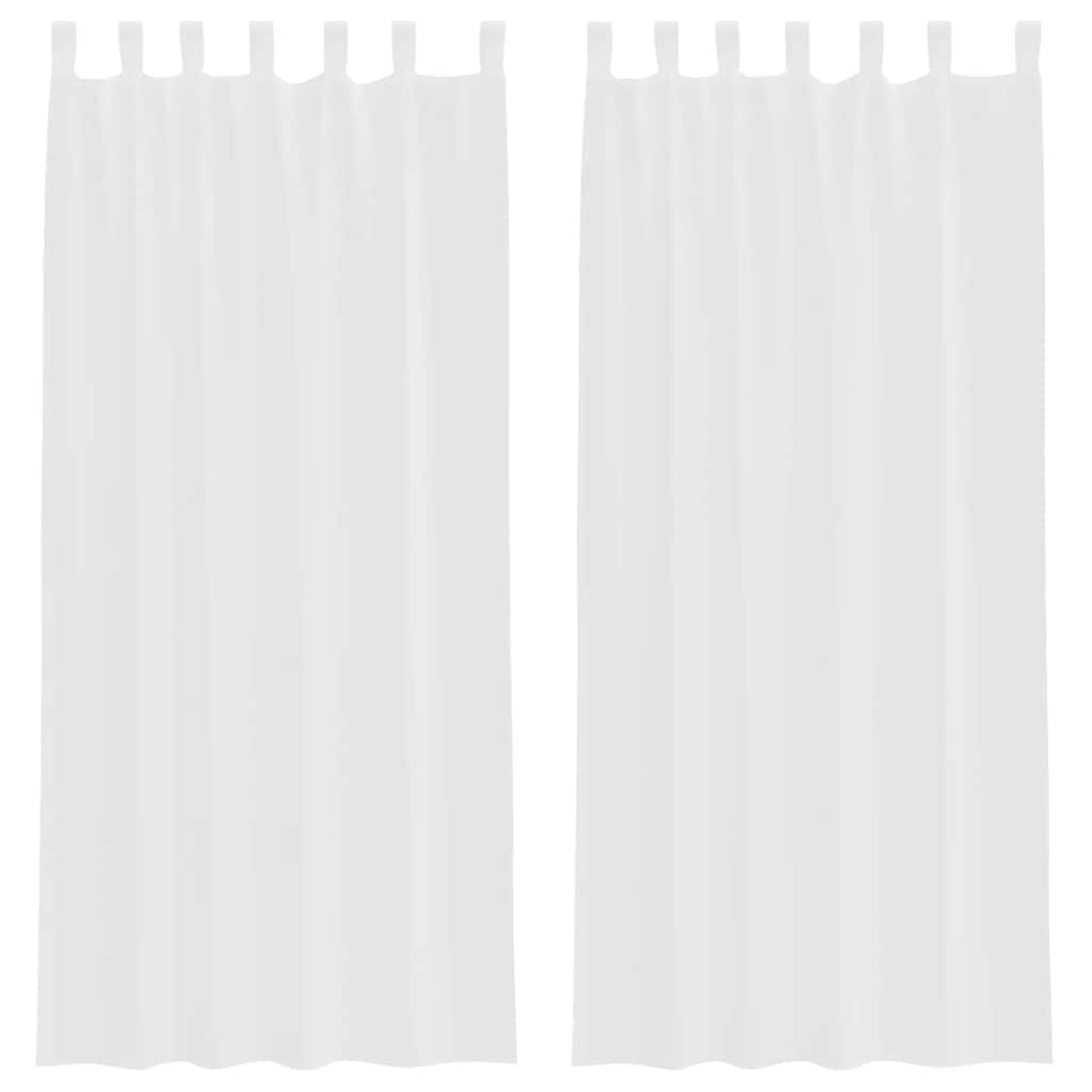 voile-gardiner med løkker 2 stk. 140x225 cm hvid
