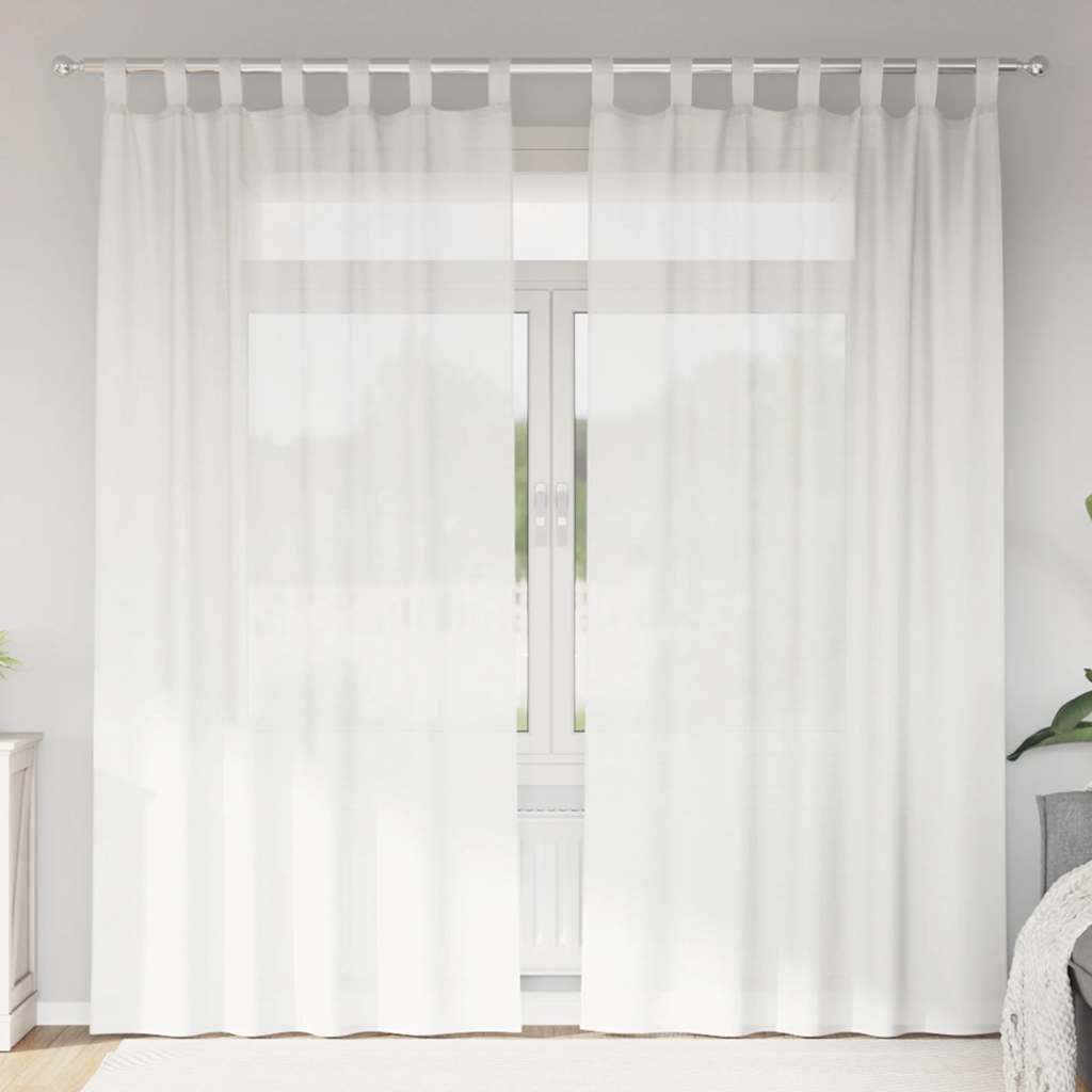 voile-gardiner med løkker 2 stk. 140x245 cm hvid