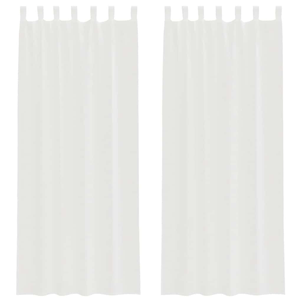 voile-gardiner med løkker 2 stk. 140x260 cm hvid