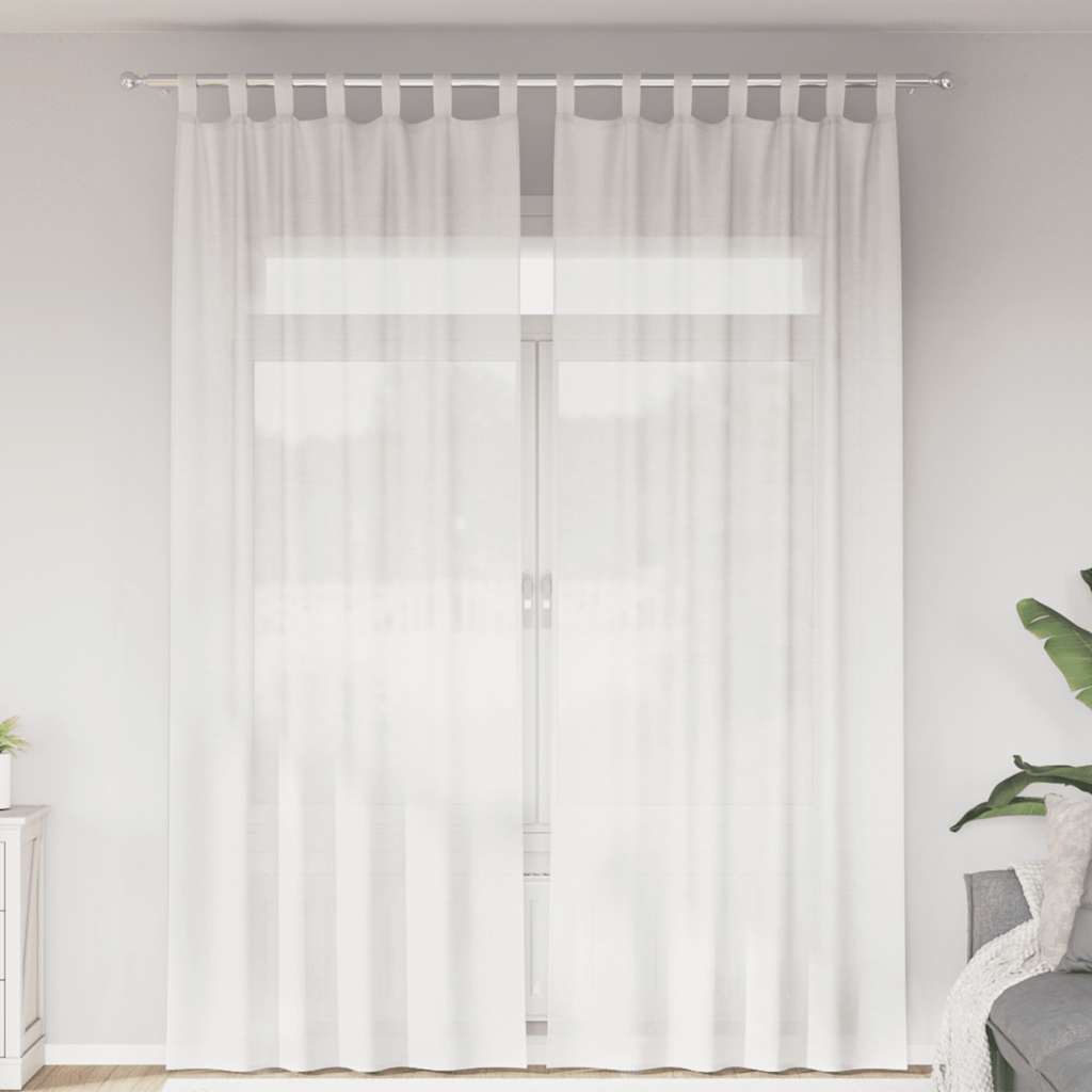voile-gardiner med løkker 2 stk. 140x260 cm hvid