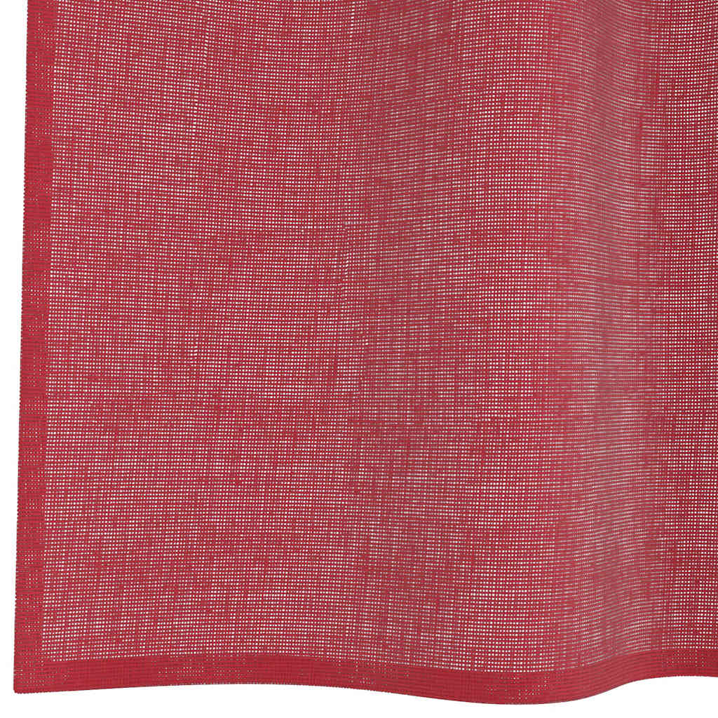 voile-gardiner med løkker 2 stk. 140x245 cm vinrød