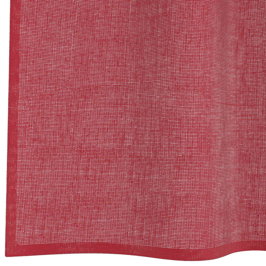 voile-gardiner med løkker 2 stk. 140x260 cm vinrød